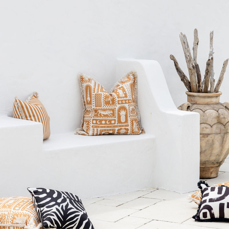 Cushion Cover-Coastal Fringe-Naxos Rust-60cm x 60cm