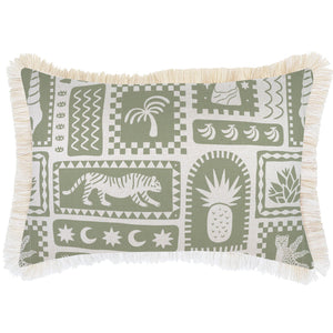 Cushion Cover-Coastal Fringe-Naxos Sage-35cm x 50cm