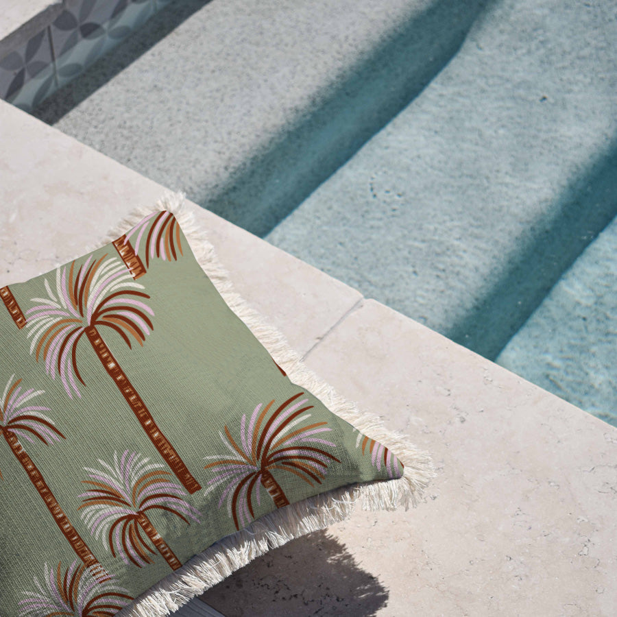 Cushion Cover-Coastal Fringe-Oasis Sage-45cm x 45cm