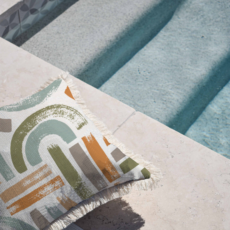 Cushion Cover-Coastal Fringe-Painterly-45cm x 45cm