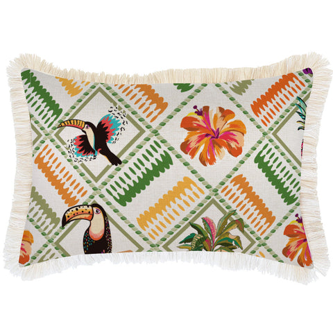 Cushion Cover-Coastal Fringe-Colour Mesh White-45cm x 45cm