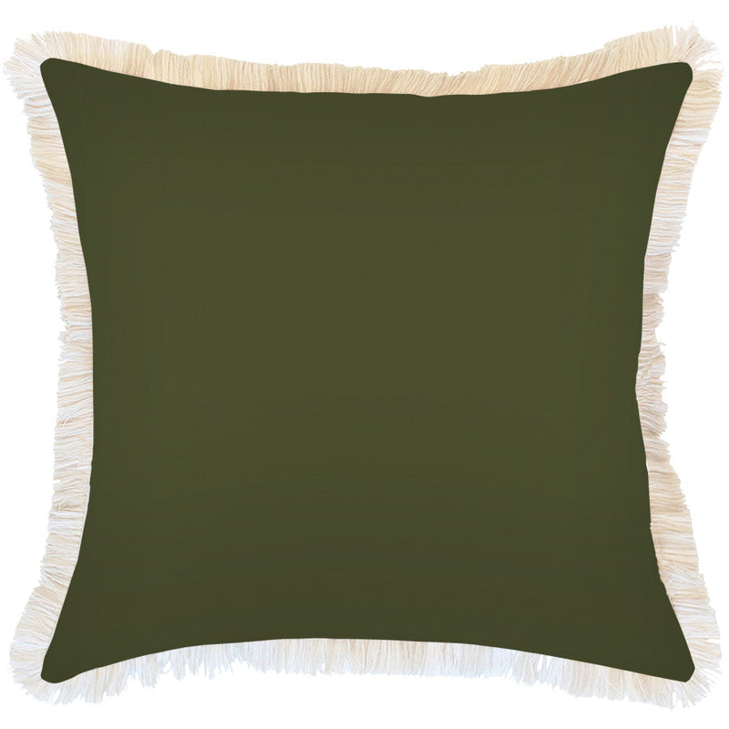 Cushion Cover-Coastal Fringe-Solid Eucalyptus-60cm x 60cm