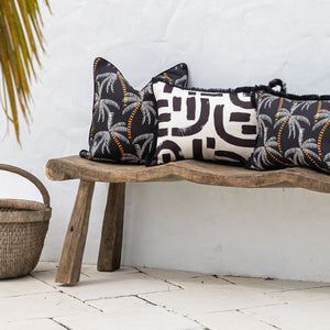 Cushion Cover-Coastal Fringe Black-Tavarua-35cm x 50cm