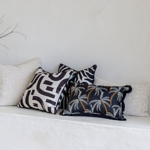 Cushion Cover-Coastal Fringe Black-Tavarua-35cm x 50cm