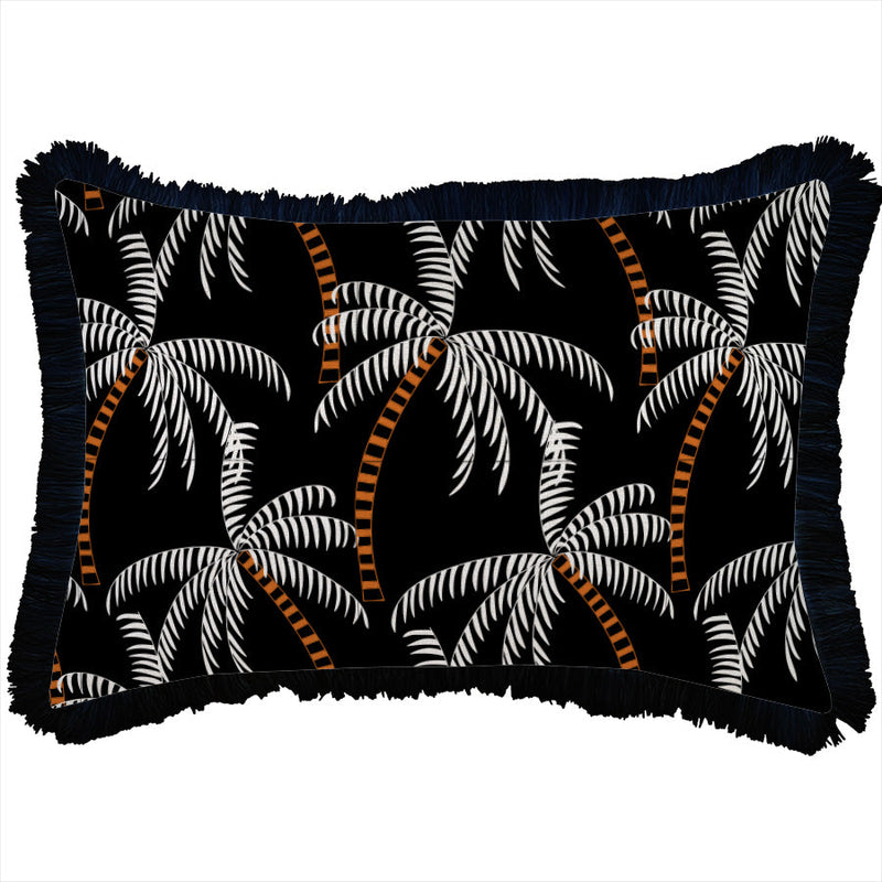 Cushion Cover-Coastal Fringe Black-Tavarua-35cm x 50cm