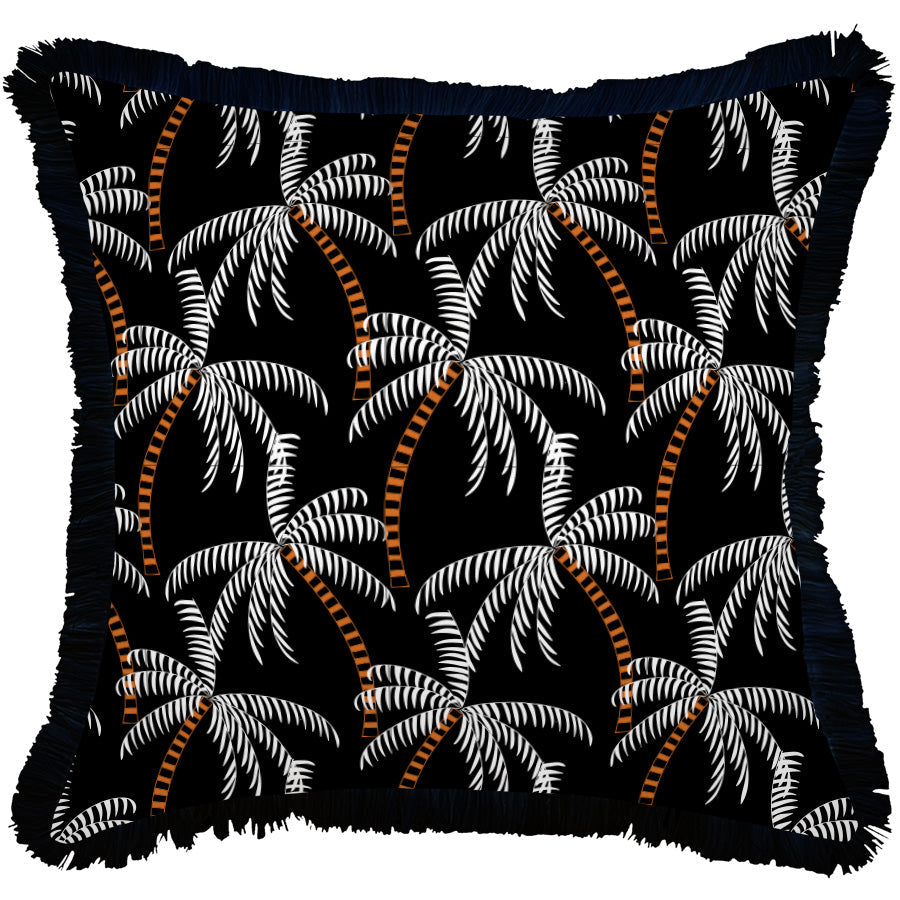 Cushion Cover-Coastal Fringe Black-Tavarua-60cm x 60cm