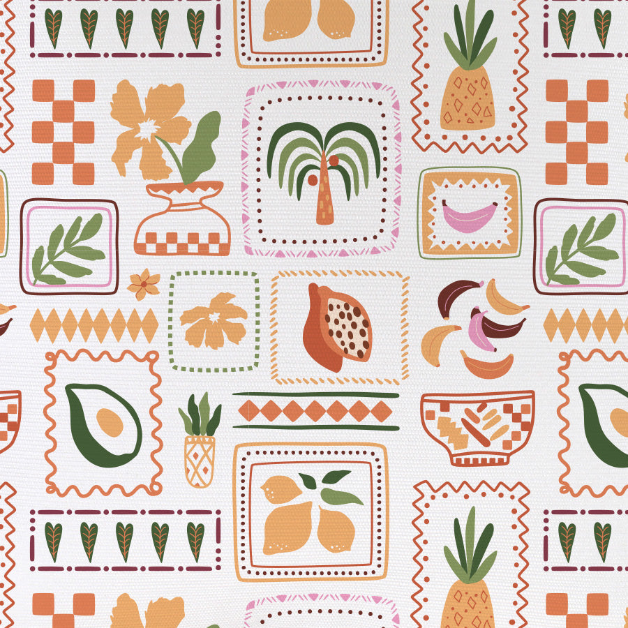 Cushion Cover-Coastal Fringe-Fruit Salad White-60cm x 60cm