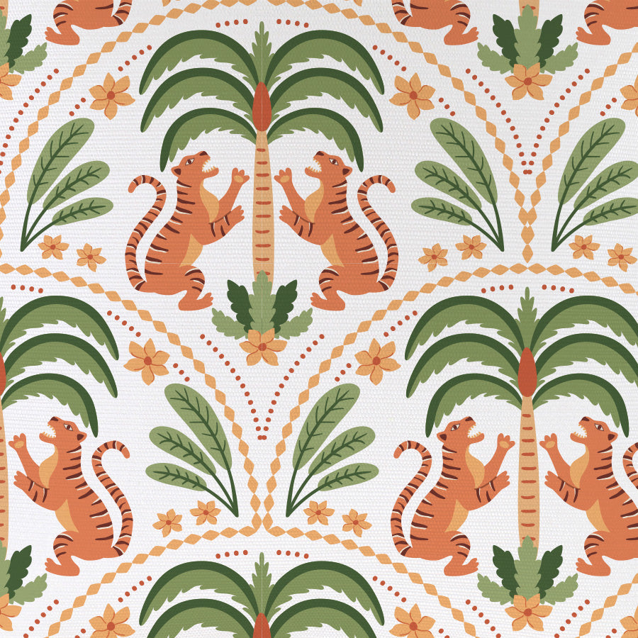 Cushion Cover-With Piping-Tiger Tree White-60cm x 60cm