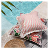 Cushion Cover-Coastal Fringe Natural-Side Stripe Peach-45cm x 45cm