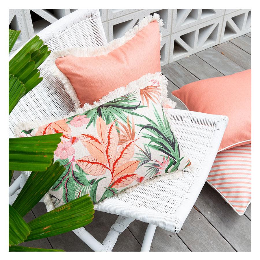 Cushion Cover-With Piping-Side Stripe Peach-35cm x 50cm