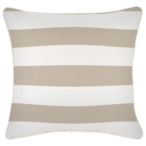 Cushion Cover-With Piping-Coastal Coral Beige-60cm x 60cm