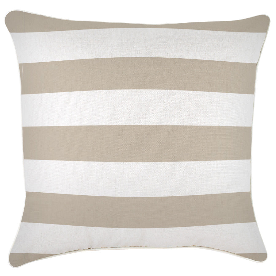 Cushion Cover-With Piping-Deck Stripe Beige-60cm x 60cm
