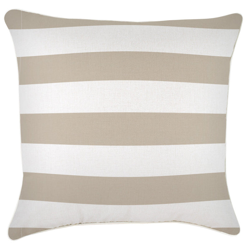 Cushion Cover-With Piping-Deck Stripe Beige-60cm x 60cm