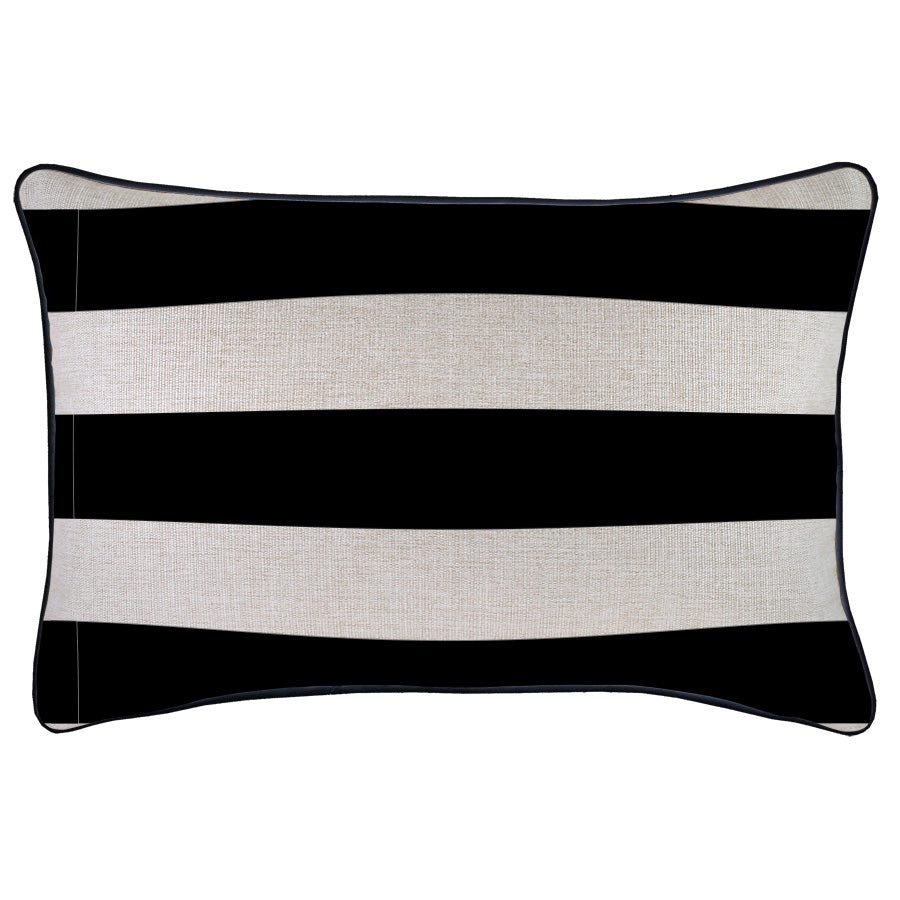 Indoor Outdoor Cushion Cover Deck Stripe Black