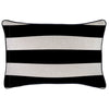 Cushion Cover-With Black Piping-Deck Stripe Black-45cm x 45cm