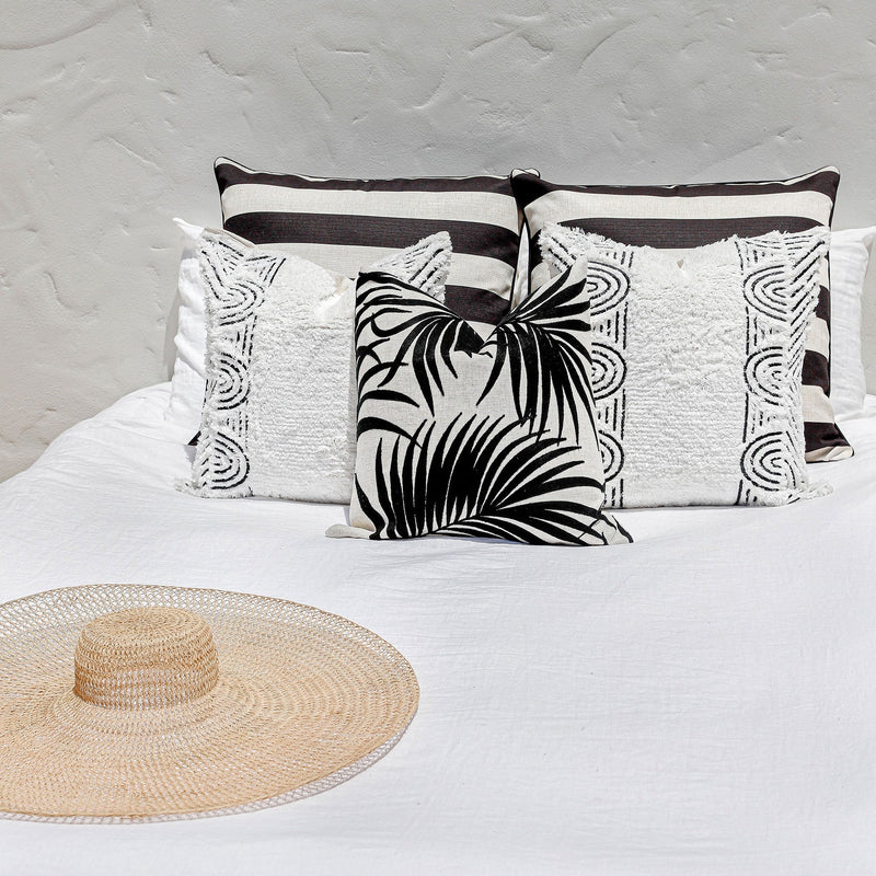 Cushion Cover With Black Piping Deck Stripe Black 60cm x 60cm3
