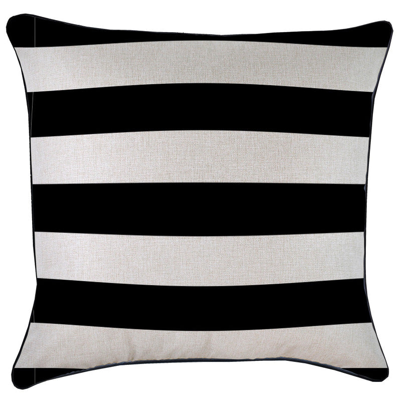 Indoor Outdoor Cushion Cover Deck Stripe Black