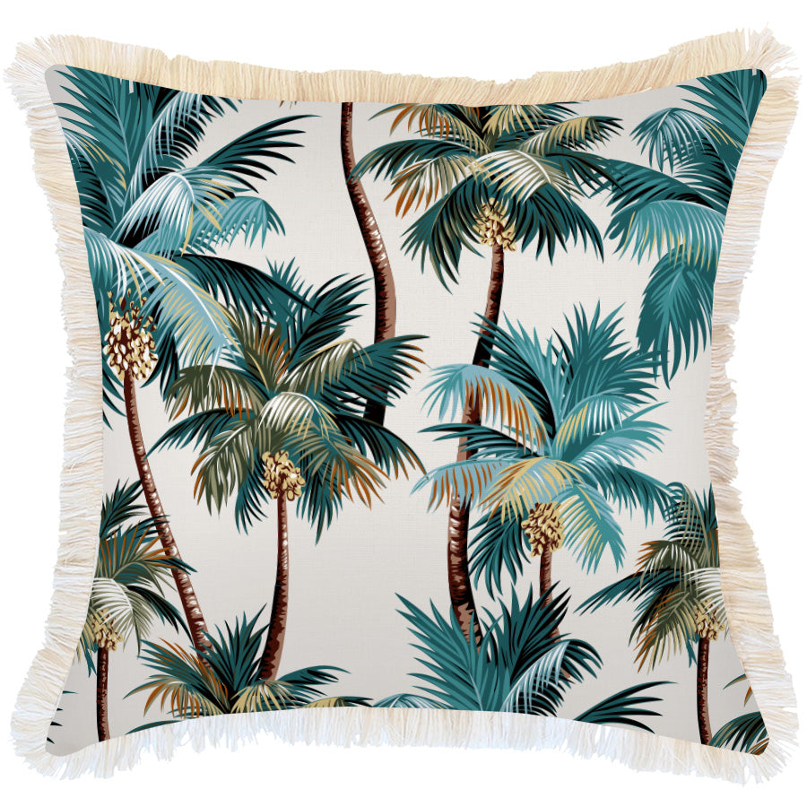 Indoor Outdoor Cushion Cover Palm Trees Natural CoastalFringeNatural