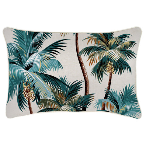 Cushion Cover-With Piping-Palm Trees White-45cm x 45cm