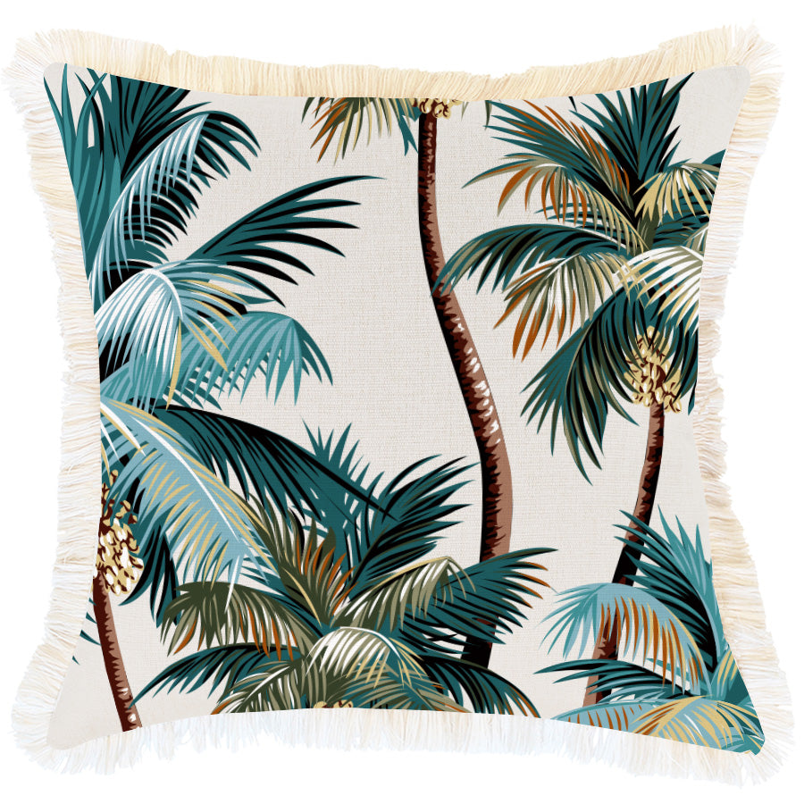 Indoor Outdoor Cushion Cover Palm Trees Natural