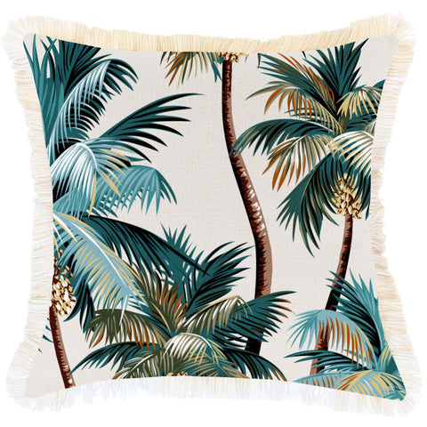 Cushion Cover-With Piping-Palm Trees Natural-35cm x 50cm