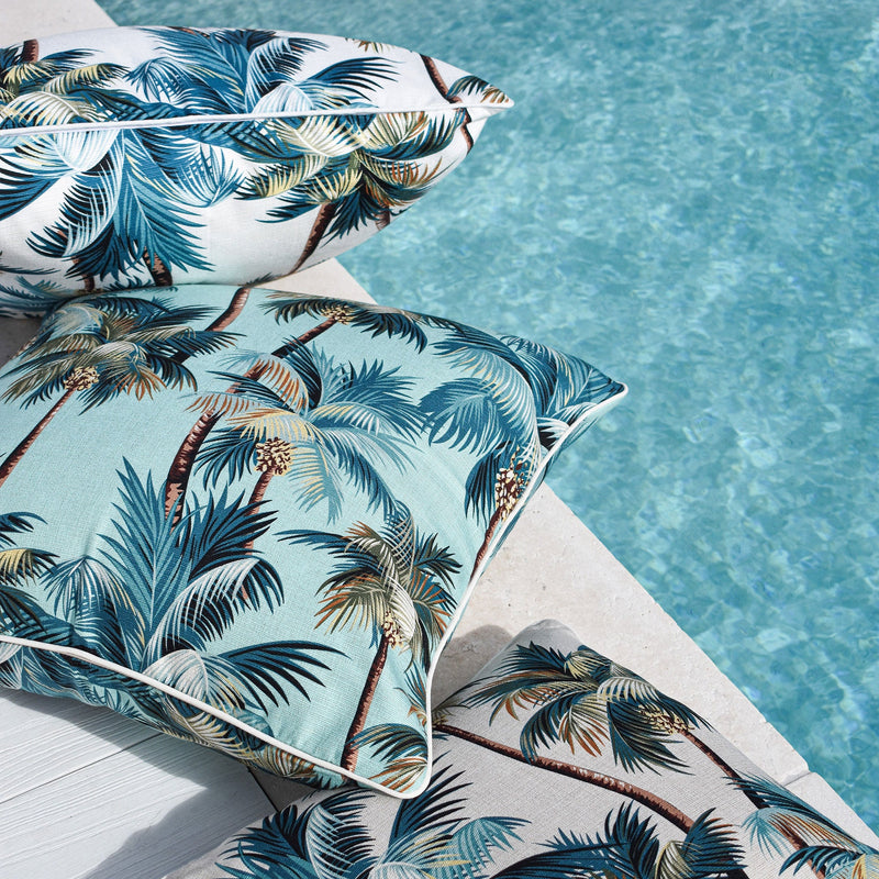 Cushion Cover With Piping Palm Trees Natural 60cm x 60cmVP20  Lifestyle 1