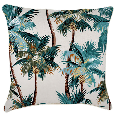 Cushion Cover-Coastal Fringe Natural-Teal-60cm x 60cm