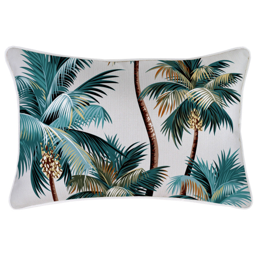 Indoor Outdoor Cushion Cover Palm Trees White