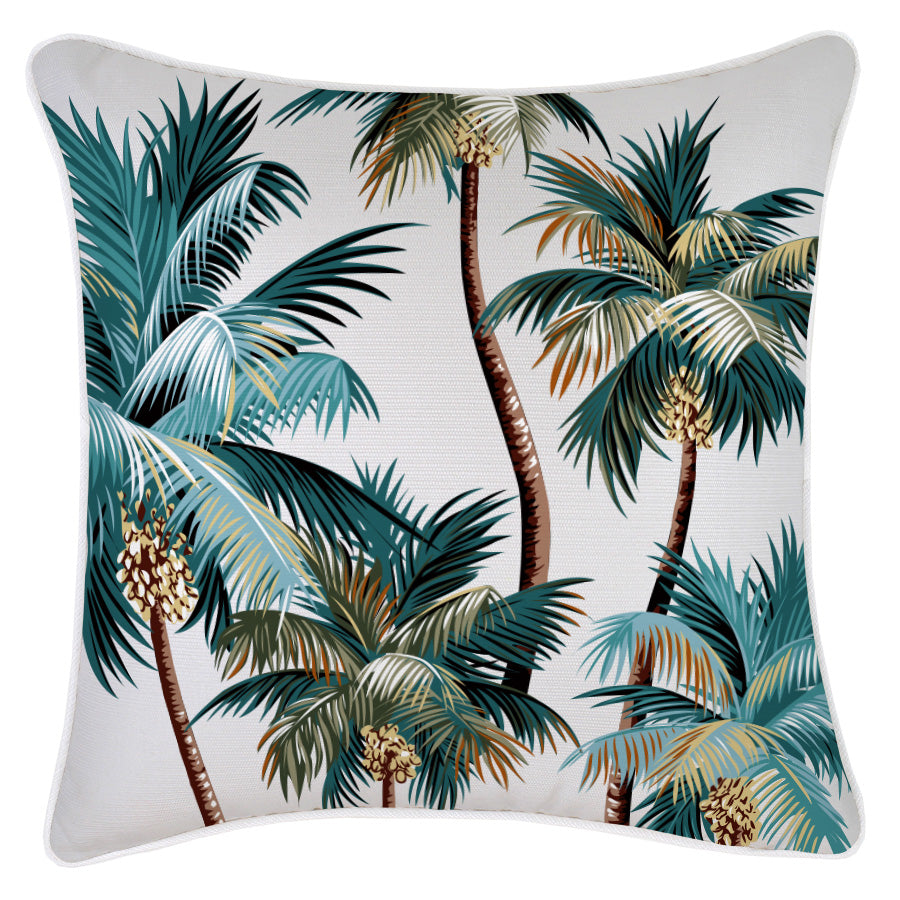 Indoor Outdoor Cushion Cover Palm Trees White