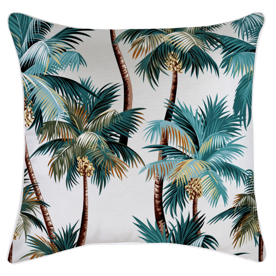 Indoor Outdoor Cushion Cover Palm Trees White