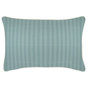 Cushion Cover-With Piping-Herringbone Teal-35cm x 50cm