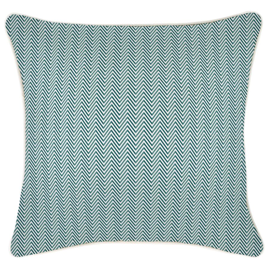 Cushion Cover-With Piping-Herringbone Teal-45cm x 45cm