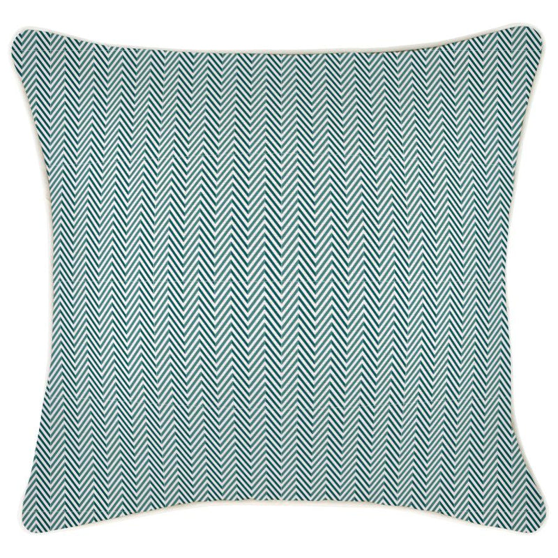 Cushion Cover-With Piping-Herringbone Teal-45cm x 45cm