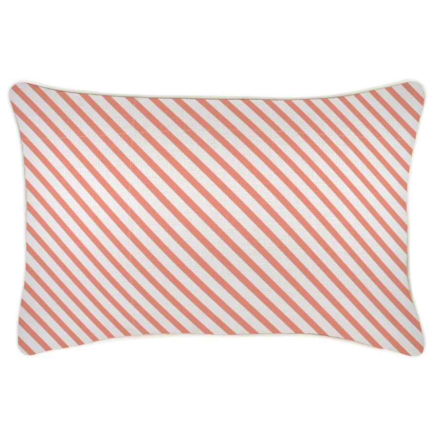 Cushion Cover-With Piping-Side Stripe Peach-35cm x 50cm