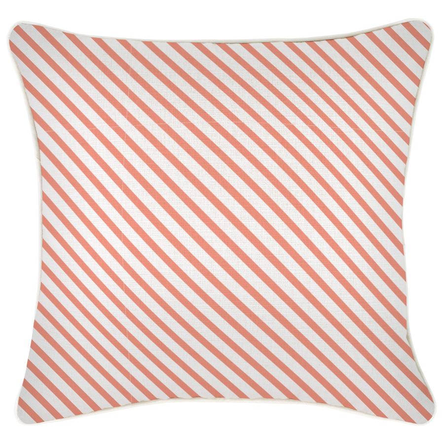 Cushion Cover-With Piping-Side Stripe Peach-45cm x 45cm
