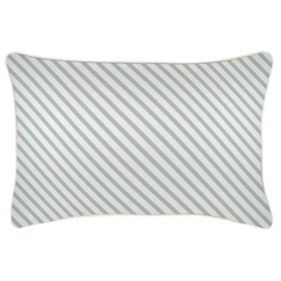 Cushion Cover-With Piping-Side Stripe Seafoam-35cm x 50cm