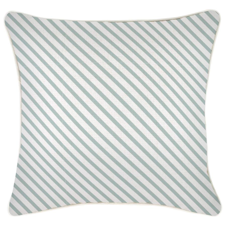 Cushion Cover-With Piping-Side Stripe Seafoam-45cm x 45cm