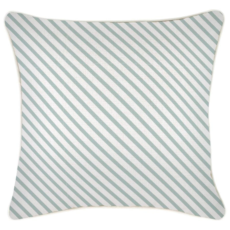 Cushion Cover-With Piping-Side Stripe Seafoam-45cm x 45cm