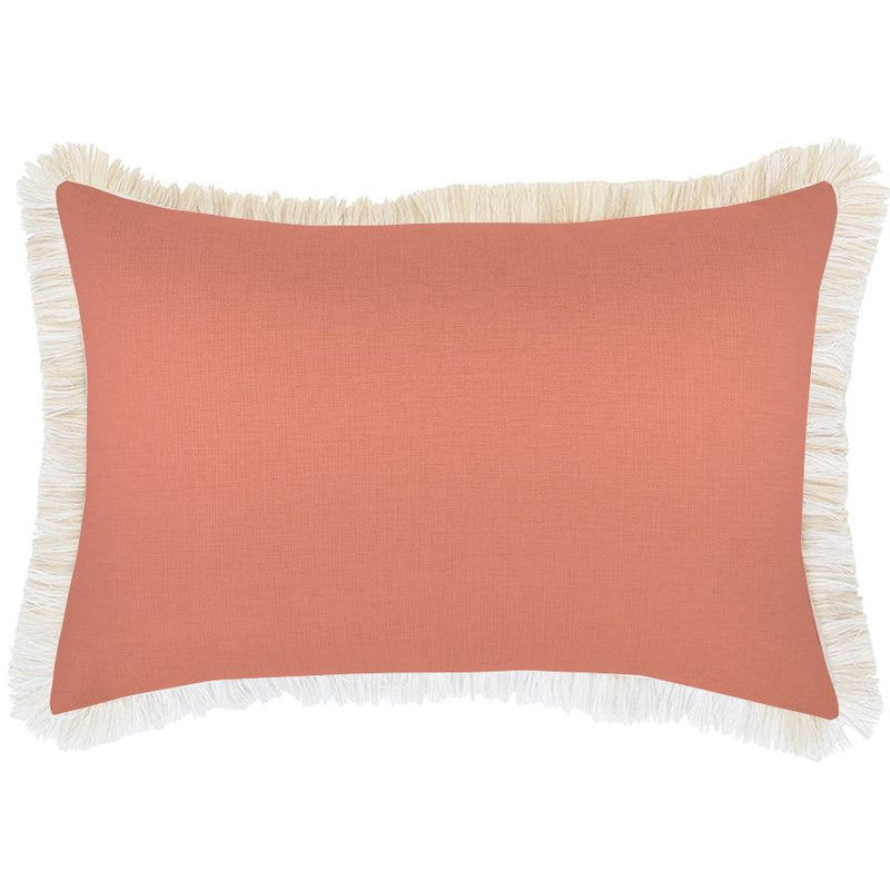 Cushion Cover-Coastal Fringe Natural-Peach-35cm x 50cm