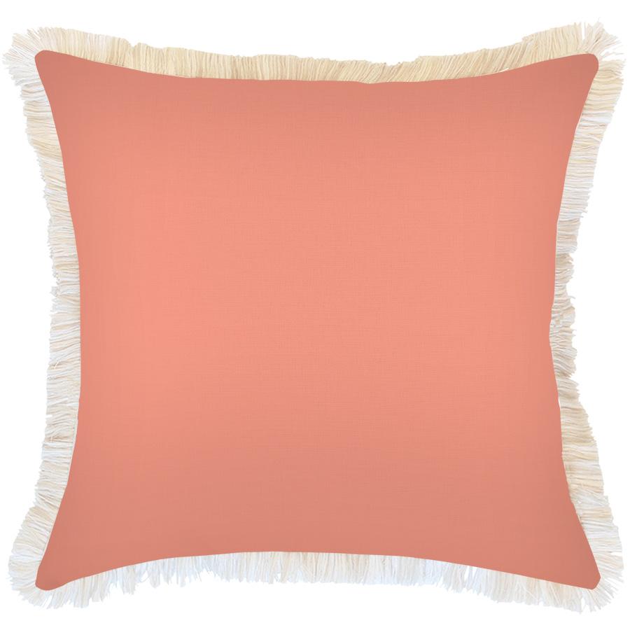 Cushion Cover-Coastal Fringe Natural-Peach-60cm x 60cm
