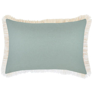 Cushion Cover-Coastal Fringe Natural-Seafoam-35cm x 50cm