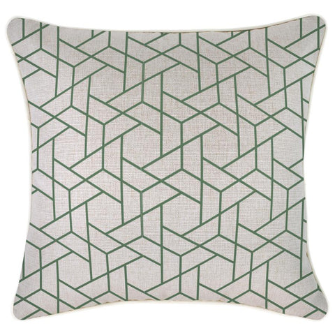 Cushion Cover-Coastal Fringe-Seminyak Green-60cm x 60cm