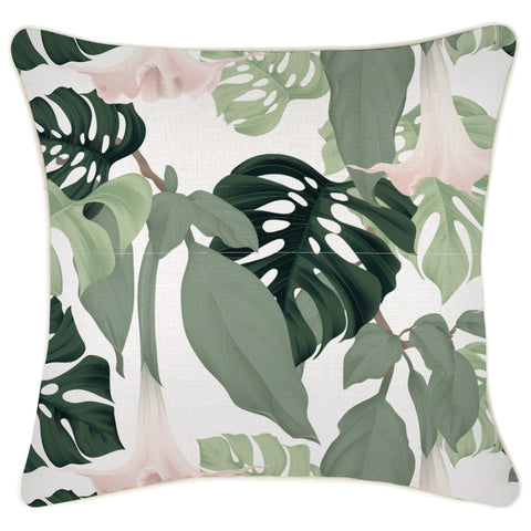 Cushion Cover-With Piping-Palm Trees White-35cm x 50cm