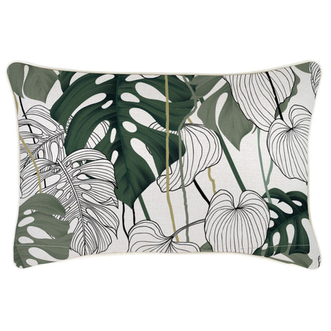 Cushion Cover-With Piping-Palm Trees Black-35cm x 50cm