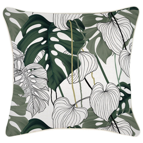 Cushion Cover-With Piping-Palm Trees Lagoon-35cm x 50cm