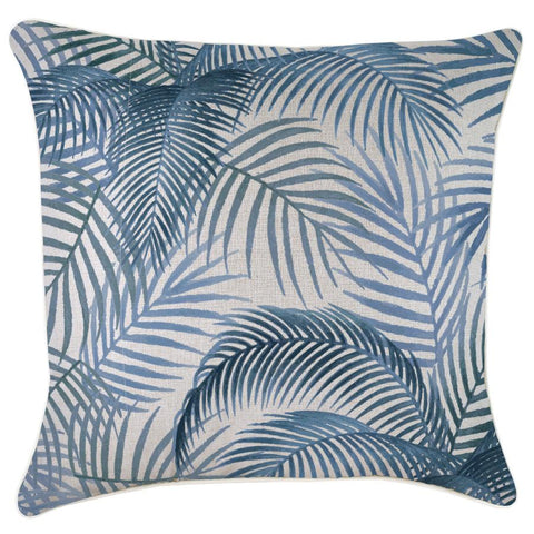 Cushion Cover-Coastal Fringe-Check Blue-60cm x 60cm