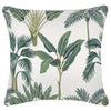 Cushion Cover-Coastal Fringe Black-Tall Palms Seafoam-45cm x 45cm