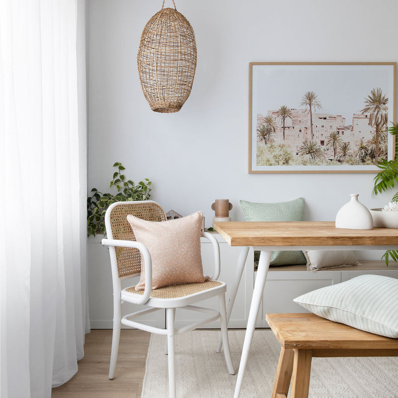 Cushion Cover With Piping Lunar Pale Mint 60cm x 60cm Lifestyle1