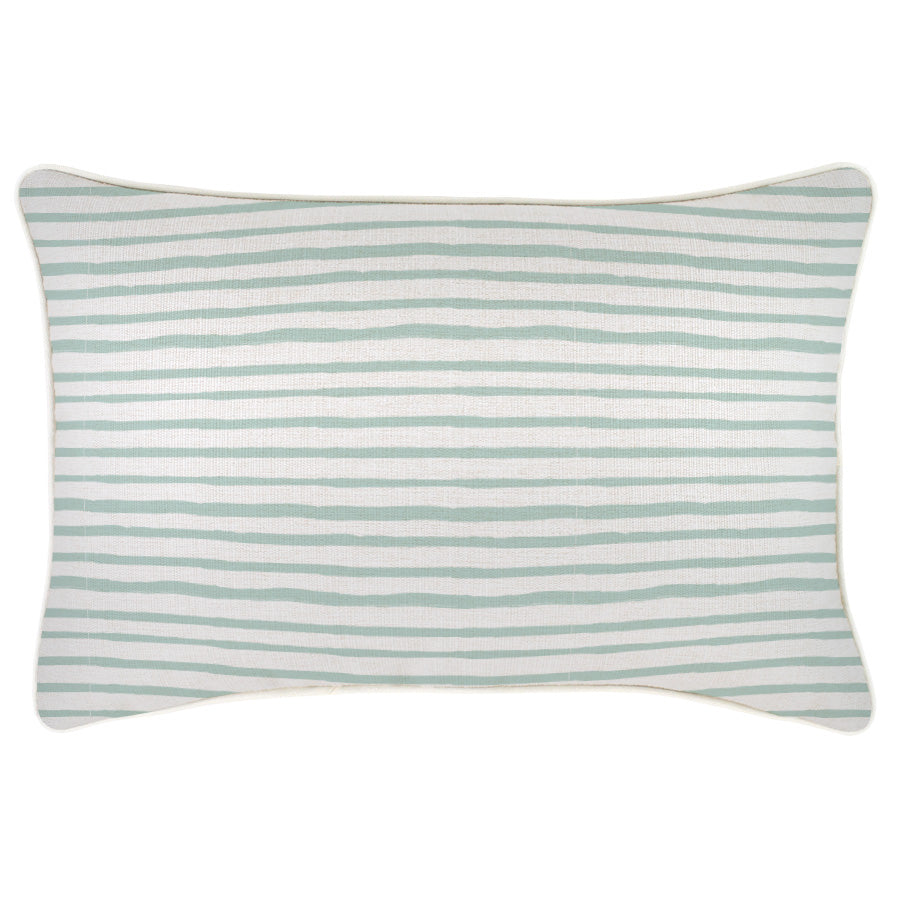Indoor Outdoor Cushion Cover Paint Stripes Pale Mint