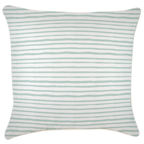 Cushion Cover-With Piping-Side Stripe Seafoam-60cm x 60cm